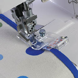 How to use adjustable bias tape binder foot Demo in all electric  machines. 